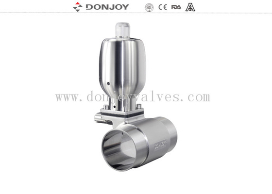 Three - Way SS Sanitary Diaphragm Valve Pneumatic Operation SS316L T Type