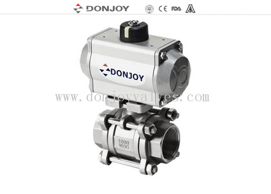 Aluminum pneumatic 3pcs Non-retention full port ball with thread Connection