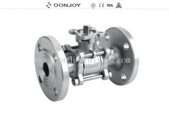 JIS-Flanged Sanitary Ball Valve ,  3 PCS Ball valve With flange Connection