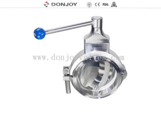 Sanitary Grade Manual Butterfly Valves Multi - Position Handle For Regulating Flow