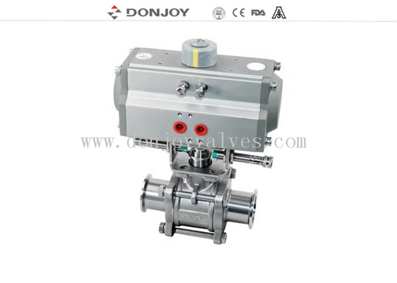 BPE SS316L Beverage 2 Way DN25 Pneumatic Ball Valve