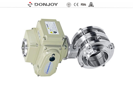 Stainless Steel Sanitary Level Butterfly Valves Ball Type With on/off Electic Actuator