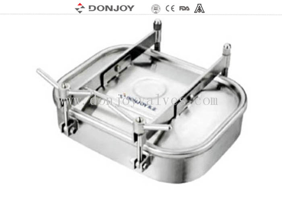 3A / এসএমএস / আইএসও স্যানিটারি আয়তক্ষেত্রাকার ট্যাঙ্ক ম্যানহোল কভার বাইরের দিকে খোলা